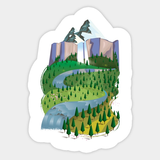 Mountains Landscape Sticker by nickemporium1